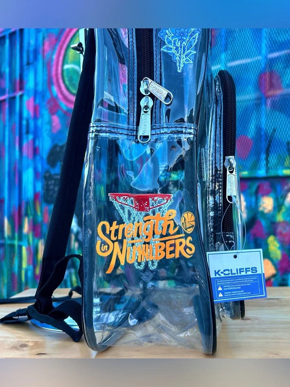 SONIC GSW Basketball Clear Backpack 17” - Black
